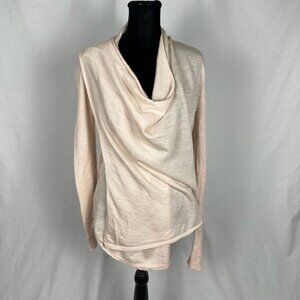 AllSaints Cardigan Women Size M 100% Merino Wool Lightweight Asymmetric